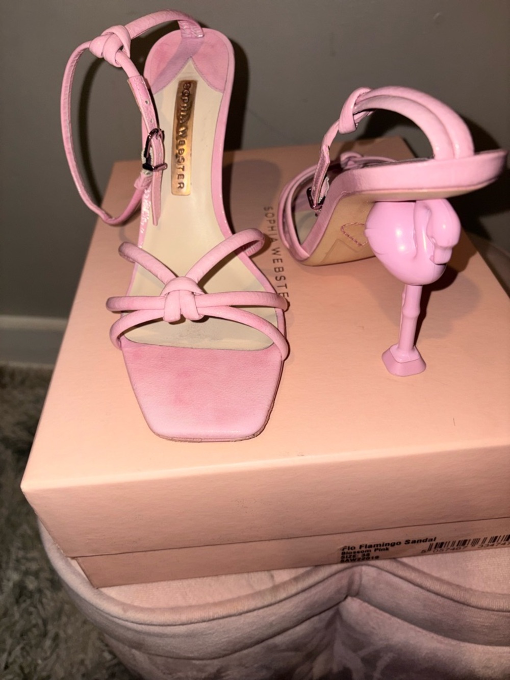 Sophia Webster Pink Flamingo-Heel Sandals - Picture 4 of 5